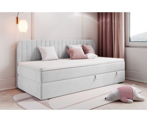 OD RĘKI! MACIUŚ łóżko tapicerowane 90x200 materac Pocet Clasic Comfort, tk. Riviera 82 popiel