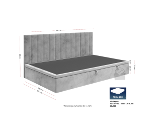 OD RĘKI! INTARO A43 Pojedyncze łóżko 100x200 z pojemnikiem, tk. riviera 81 granat