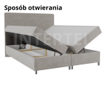 OD RĘKI! LILI 1M Łóżko kontynentalne 140x200  pik chesterfield, z pojemnikiem, w czarnej ekóskorze Madryt 9100