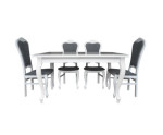 Zestaw: 4 krzesła DAMA + stół 80x150-190 cm BRILLANT 2