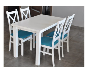 Zestaw do jadalni: stół LARGO BIAŁY LAMINAT + 4 krzesła SKANDI