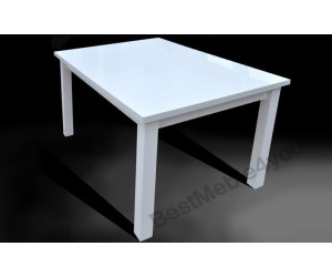 Zestaw: 4x białe krzesła WINDOW + stół 80X150-190  BRILLANT 1