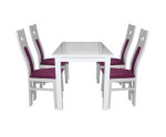 Zestaw: 4 x krzesło FIGA WYSOKA gięta + stół 80x150-190 BRILLANT  nogi proste 80x140 cm