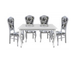 Zestaw: 4 krzesła DAMA + stół 80x150-190 cm BRILLANT 2