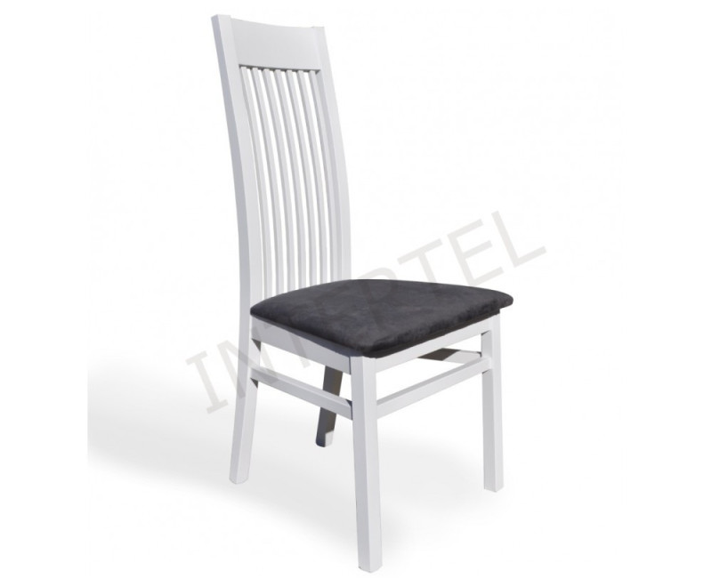 Białe krzesło NEWO szczebelki drewniane