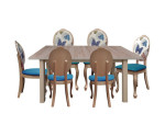 Zestaw: 6x krzesło SONIA + stół LARGO 80x150-190 cm