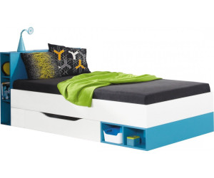 MOBI 18 łóżko mlodzieżowe z szufladą na pościel (turkus / żółty)