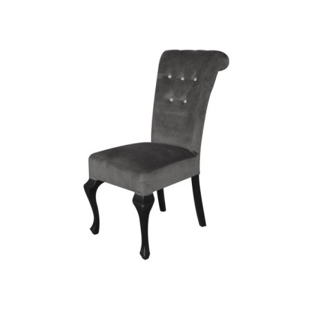Zestaw w kolorze czarnym: Stół MERSO LK 90x170-210+ 6x  krzesła MERSO S62 pikowane kryształki