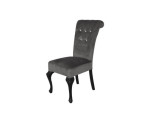 Zestaw w kolorze czarnym: Stół MERSO LK 90x170-210+ 6x  krzesła MERSO S62 pikowane kryształki