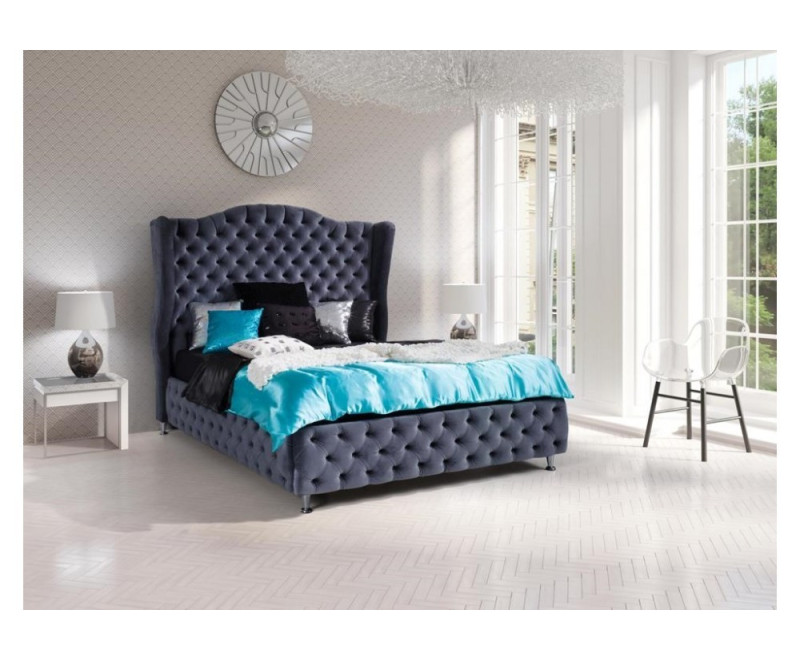 LORD Przepiękne łóżko 140x200 w stylu barokowym pikowane CHESTERFIELD