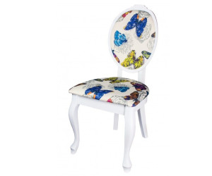 Eleganckie białe krzesło SONIA w stylu ludwikowskim