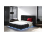 EUPHORIA Tapicerowane łóżko 140x200 z zagłowiem i oświetleniem LED