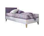 INTARO A8 Pojedyncze łóżko  90x200 tapicerowane z zagłowiem i pojemnikiem