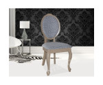 Eleganckie krzesło drewniane SONIA w stylu ludwikowskim w tkaninie LILY