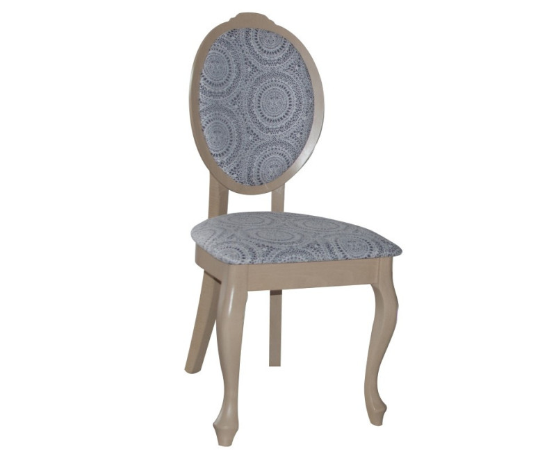 Eleganckie krzesło drewniane SONIA w stylu ludwikowskim w tkaninie LILY