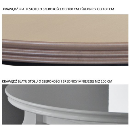 Okrągły stół MERSO ART wymiary, kolory drewnopodobne fornir