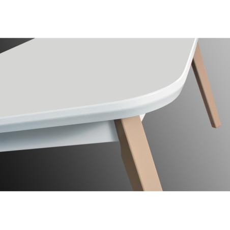 OSLO 8 stół rozkładany  90x160+40 z zaokrąglonymi rogami. LAKIEROWANY. w stylu skandynawskim