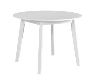 Zestaw: OSLO 3 stół okrągły 100 cm + 4 krzesła NILO 8 (biały +nogi kolor)