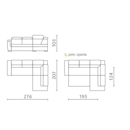MELBO ZESTAW: N55-II Narożnik rozkładany + fotel F55