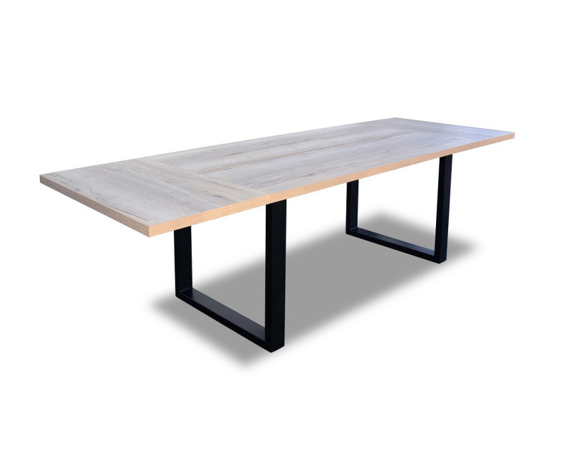 RICARDO RS7-L stół 90x190-290 DĄB HALIFAX laminat z metalowymi nogami