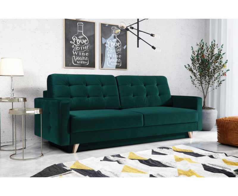 FERRO 3 Sofa rozkładana z pikowaniem