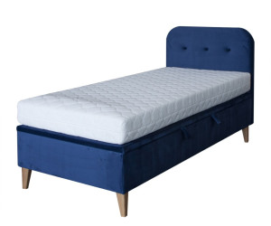 HAGE 2R Pojedyncze łóżko 90x200 tapicerowane z zagłowiem i guzikami