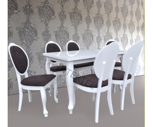 Eleganckie krzesło białe SONIA w stylu ludwikowskim