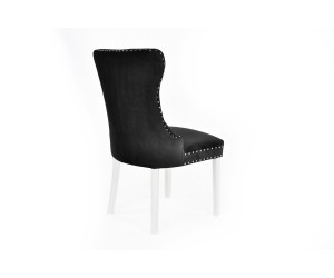 MODERN M9 Krzesło pikowane kryształkami, białe nogi  + pineski