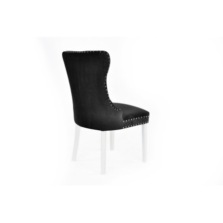 MODERN M9 Krzesło pikowane kryształkami, białe nogi  + pineski