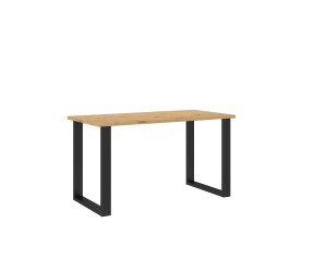 ALVI stół industrialny 67x138 cm, dąb artisan+nogi metal