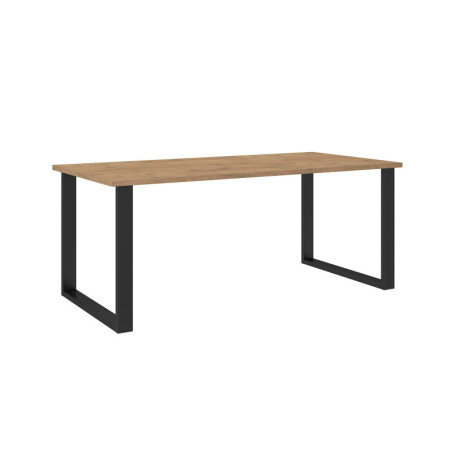 ALVI stół industrialny 90x185 cm, dąb lancelot+nogi metal