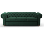 FERRO 14 Sofa trzyosobowa pikowana chesterfield ROZKŁADANA