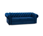 FERRO 14 Sofa trzyosobowa pikowana chesterfield ROZKŁADANA