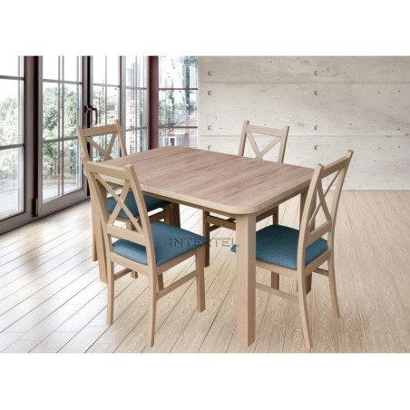 Zestaw: FERDI stół 80x150-190 + 4x krzesła SKANDI