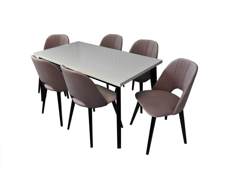 Zestaw: MODERN M24 stół 80x150-190 + 6x krzesło MODERN M21