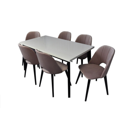 Zestaw: MODERN M24 stół 80x150-190 + 6x krzesło MODERN M21