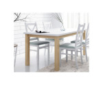 SKANDI Dwukolorowy stół 80x150-190 (blat biały + podstawa kolor)