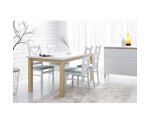 SKANDI Dwukolorowy stół 80x150-190 (blat biały + podstawa kolor)