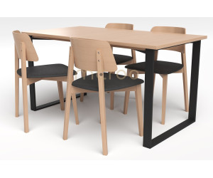Zestaw: 4x krzesło MODERN M26 + stół MODERN M5 80x125 cm