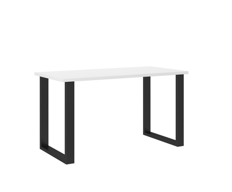 ALVI stół industrialny 67x138 cm, biały blat+nogi metal