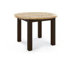 Zestaw: 4x krzesło SKANDI +  MODERN M37 Okrągły stół rozkładany Ø100+40 laminat, nogi proste (dąb jasny + czarny)