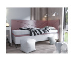 GEOMETRIC 1R Pojedyncze łóżko 80x180 tapicerowane z pojemnikiem