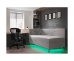 GEOMETRIC 3M Łóżko tapicerowane 100x200 LED RGB z pojemnikiem i materacem