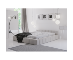 ROSE 3b Niskie łóżko tapicerowane 180x200 z przeszyciami
