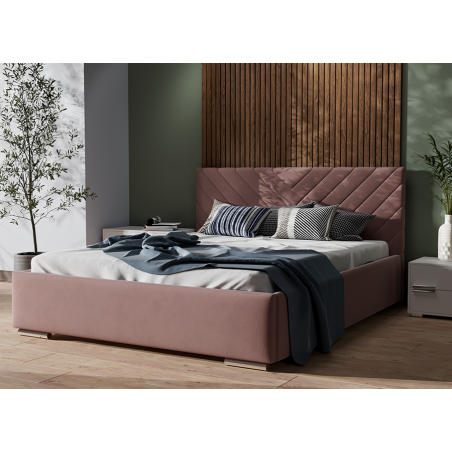 IMPERIA S10 łóżko tapicerowane 180x200 jodełka, stelaż metalowy