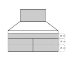 ASIMETRIC 3k (200x200) ŁÓŻKO  KONTYNENTALNE z zagłowiem trójkąty