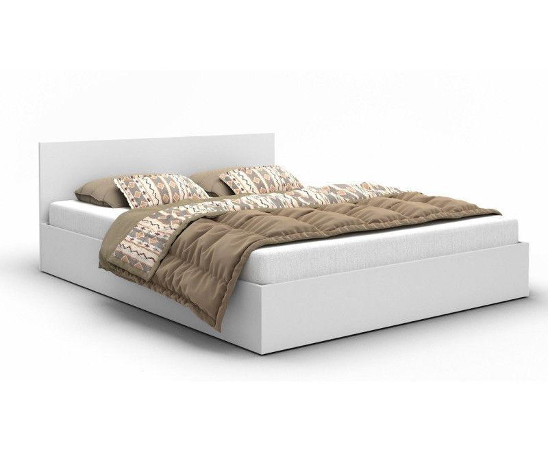 MONA Białe łóżko dwuosbowe 140x200 + stelaż + materac