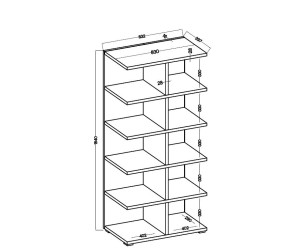 LIVO 05 Podwójny regał otwarty, sonoma