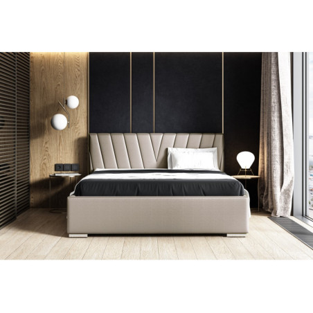 IMPERIA S11 łóżko tapicerowane 180x200 przyszycia skośne, stelaż metalowy