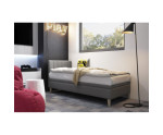 INTARO A8 Pojedyncze łóżko 80x200 tapicerowane z zagłowiem i pojemnikiem